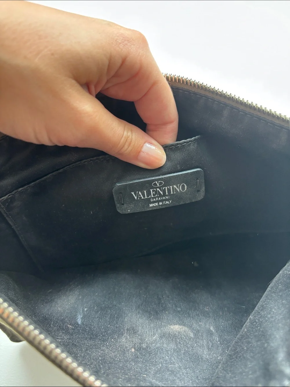 Valentino Garavani Olive and Black Camouflage VLTN Pouch
